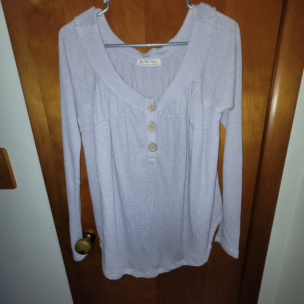 We the Free Lavender Henley Top